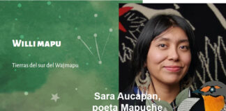 Sara Aucapan: Inaltu lafken vñiftufe. Poema Recolectoras de Orilla