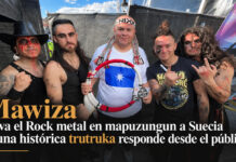 Mawiza lleva el Rock metal en mapuzungun a Suecia y una histórica trutruka responde desde el público